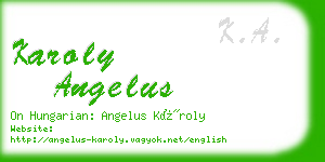 karoly angelus business card